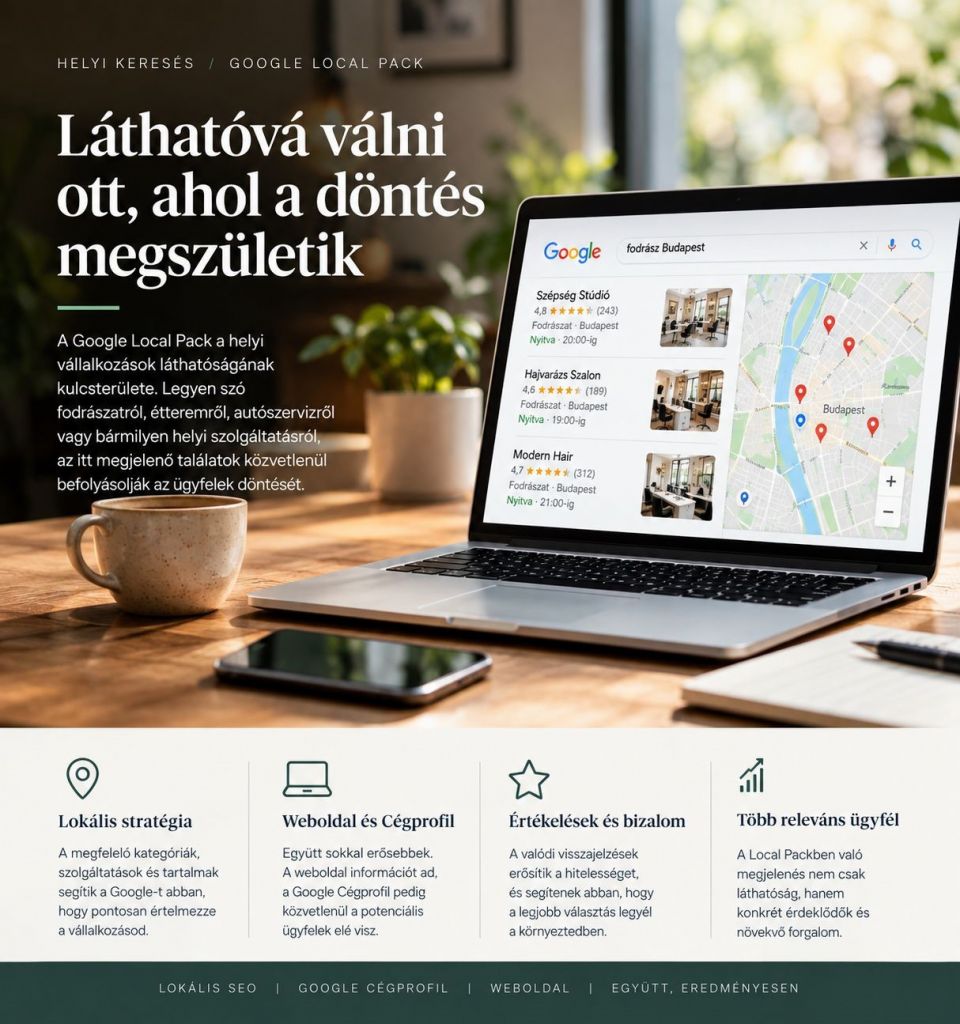 A Google Cégprofil és a weboldal együtt dolgozik